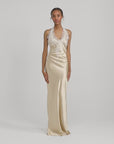 Tokoni Halter Dress in Oyster