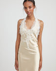 Tokoni Halter Dress in Oyster