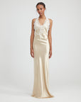 Tokoni Halter Dress in Oyster