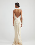 Tokoni Halter Dress in Oyster