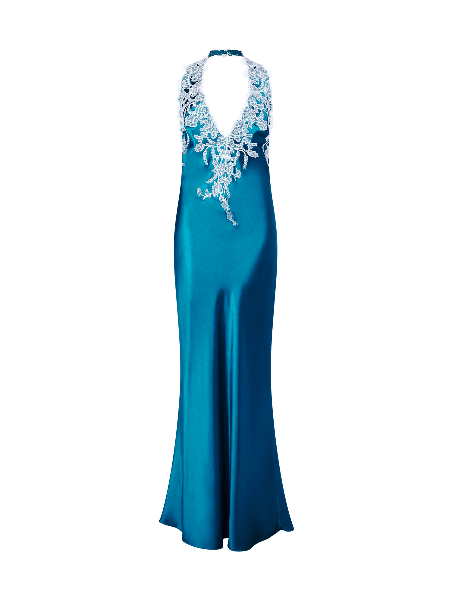 peacock halter dress Azazie Hillian